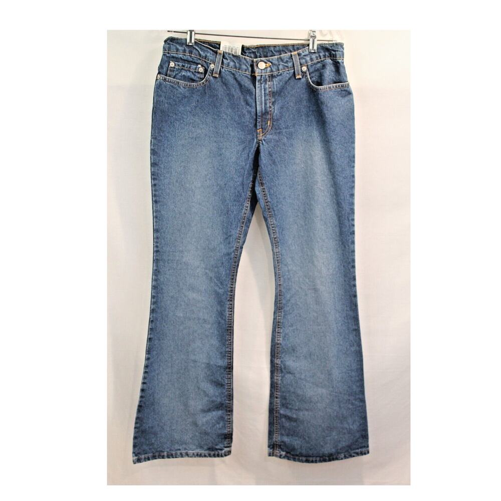 Polo Jeans Co Ralph Lauren Hipster Flare Jeans Womens size 11/12x32 Blue Denim